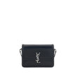 Black Calf Leather Bos Taurus Shoulder BagThe Saint Laurent leather Solferino Shoulder Bag is a perfect balance of timeless elegance and modern functionality. Made of high-quality smooth leather, it is distinguished by the iconic YSL logo applied in contr