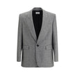 Gray Wool ClothingSaint Laurent’s Prince de Galles wool flannel Blazer is a sophisticated piece with a tailored cut. Made with silk lining, it features a single-breasted, one-button silhouette with two welt flap pockets, a breast pocket and two profiled i