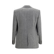 Gray Wool ClothingSaint Laurent’s Prince de Galles wool flannel Blazer is a sophisticated piece with a tailored cut. Made with silk lining, it features a single-breasted, one-button silhouette with two welt flap pockets, a breast pocket and two profiled i