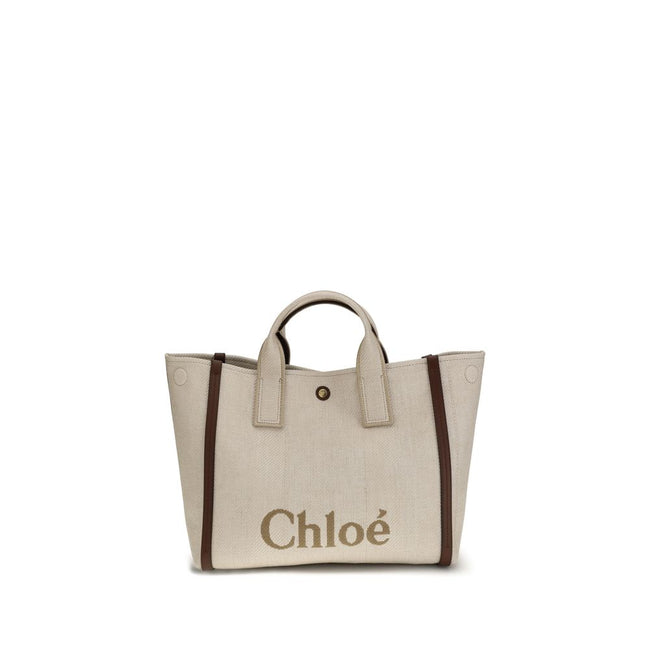 Beige Cotton Shoulder BagChloé’s Carry medium Tote Bag is a true symbol of elegance and practicality. With its two tubular handles and button closure, it represents a perfect balance between style and functionality. The removable and adjustable shoulder s