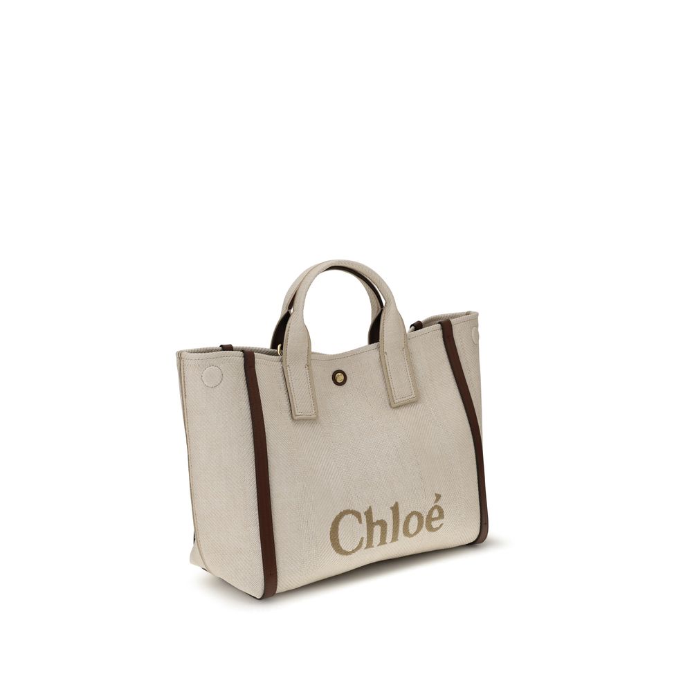 Beige Cotton Shoulder BagChloé’s Carry medium Tote Bag is a true symbol of elegance and practicality. With its two tubular handles and button closure, it represents a perfect balance between style and functionality. The removable and adjustable shoulder s