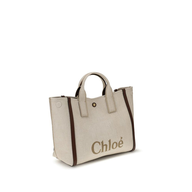 Beige Cotton Shoulder BagChloé’s Carry medium Tote Bag is a true symbol of elegance and practicality. With its two tubular handles and button closure, it represents a perfect balance between style and functionality. The removable and adjustable shoulder s
