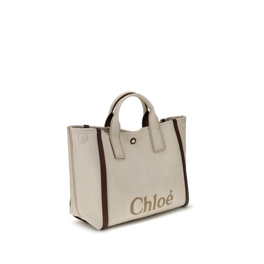 Beige Cotton Shoulder BagChloé’s Carry medium Tote Bag is a true symbol of elegance and practicality. With its two tubular handles and button closure, it represents a perfect balance between style and functionality. The removable and adjustable shoulder s