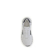 White Calf Leather Bos Taurus Low Top SneakersPrada’s leather Sneakers feature a two-tone design that combines elegance and contemporary style. Featuring a lace-up closure and reinforced toe for added durability, they are complemented by the logo on the b