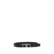 Black Calf Leather Bos Taurus Regular BeltThe Gancini reversible Belt combines versatility with contemporary style. The stitched strap lends a casual touch, while the palladium-finish buckle, with stylized double Gancini, adds elegance. Complemented by a