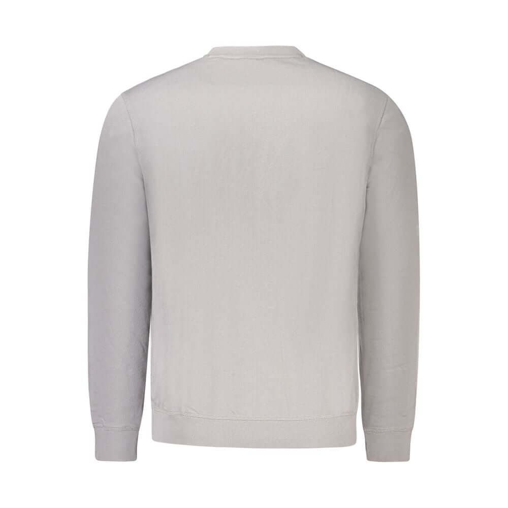 Gray Cotton Men SweaterElevate your wardrobe with the epitome of sleek sophistication in this Hugo Boss long-sleeved sweatshirt. Crafted from premium cotton for supreme comfort, its brushed interior offers an extra touch of coziness. The crew neck design