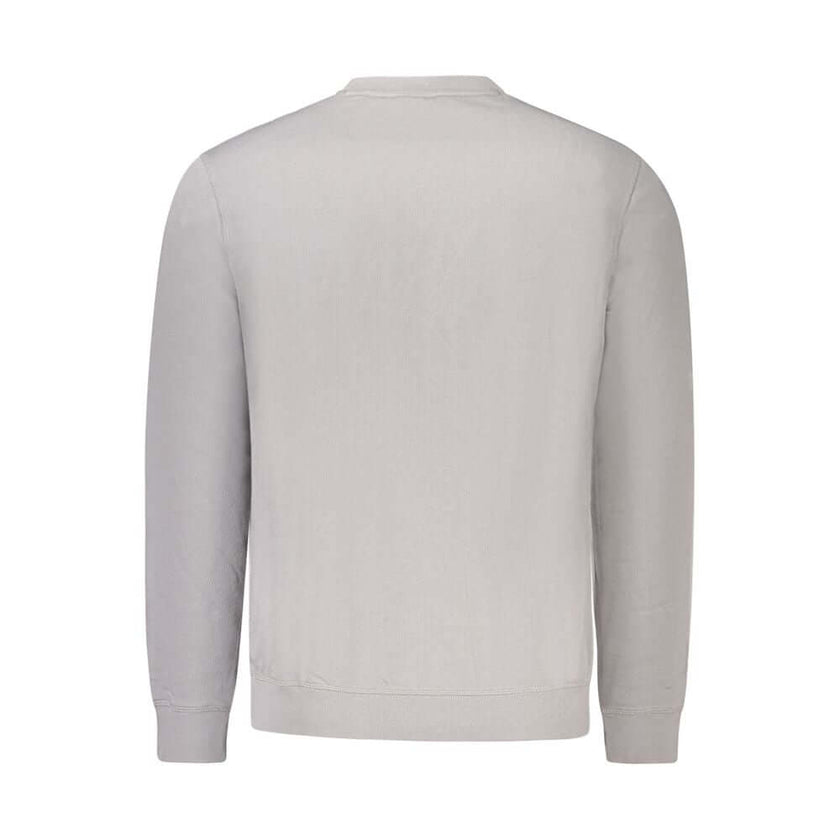 Gray Cotton Men SweaterElevate your wardrobe with the epitome of sleek sophistication in this Hugo Boss long-sleeved sweatshirt. Crafted from premium cotton for supreme comfort, its brushed interior offers an extra touch of coziness. The crew neck design