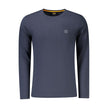 Blue Cotton Men T-ShirtElevate your wardrobe with the timeless sophistication of a Hugo Boss long-sleeved t-shirt. Embellished with the iconic logo embroidery, this crew neck tee embodies casual elegance with a dash of boldness. Perfectly crafted from the