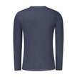 Blue Cotton Men T-ShirtElevate your wardrobe with the timeless sophistication of a Hugo Boss long-sleeved t-shirt. Embellished with the iconic logo embroidery, this crew neck tee embodies casual elegance with a dash of boldness. Perfectly crafted from the
