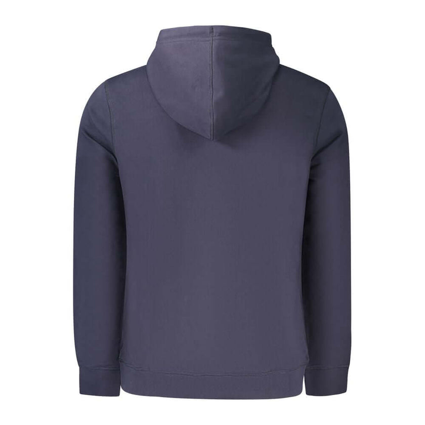 Blue Cotton Men SweaterElevate your casual wear with the iconic Hugo Boss edge. This long-sleeved, hooded sweatshirt is the epitome of comfort fused with style. Brushed to perfection for a softer touch, it features a handy central pocket, topped with soph