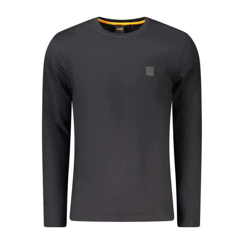 Black Cotton Men TShirtDive into the world of effortless style with the Hugo Boss long-sleeved T-shirt. Made for the modern man who doesn’t compromise on comfort or chic, this crew neck tee showcases exquisite embroidery with the iconic logo, making a sta