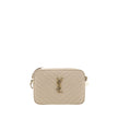Beige Calf Leather Bos Taurus Shoulder BagCalfskin LouLou Shoulder Bag by Saint Laurent, all-over quilted and padded design, top zip fastening, contrasting iconic brand logo plaque on the front, flat shoulder strap, slit pocket on the back, inside welt po