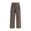 Brown Cotton Casual PantsKenzo’s cotton Pants feature a double knee design with irregular ‘KENZO Weave’ stitching at the knees, giving the garment a graphic and contemporary character. Made of washed-effect cotton, they feature a front button and zipper c