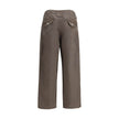 Brown Cotton Casual PantsKenzo’s cotton Pants feature a double knee design with irregular ‘KENZO Weave’ stitching at the knees, giving the garment a graphic and contemporary character. Made of washed-effect cotton, they feature a front button and zipper c