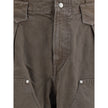 Brown Cotton Casual PantsKenzo’s cotton Pants feature a double knee design with irregular ‘KENZO Weave’ stitching at the knees, giving the garment a graphic and contemporary character. Made of washed-effect cotton, they feature a front button and zipper c