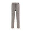 Gray Fleece Wool Casual PantsFerragamo’s wide chevron Pants recalls the timeless elegance of the 1920s with a refined, flowing silhouette. Crafted with tailored construction, it features a wide leg with an ironed crease that enhances the movement of the f