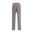 Gray Fleece Wool Casual PantsFerragamo’s wide chevron Pants recalls the timeless elegance of the 1920s with a refined, flowing silhouette. Crafted with tailored construction, it features a wide leg with an ironed crease that enhances the movement of the f