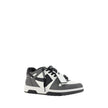Gray Calf Leather Bos Taurus Low Top SneakersOut of Office Sneakers by Off-White feature a perforated round toe that offers breathability and comfort. The flat sole provides stability, while the iconic embossed Arrow logo on the side panel adds a distinct