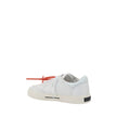 White Rubber Low Top SneakersCotton New Low Vulcanized Sneakers by Off-White feature a lace-up front closure and a round toe. The side panels are decorated with the brand’s iconic Arrow logo, while the flat sole ensures comfort. A distinctive detail is th