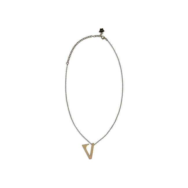 Gold Metal NecklaceVersace’s V chain Necklace is enhanced by the iconic V-shaped pendant with an engraved enamel Versace logo. Made from hypoallergenic materials and free of lead and nickel, it ensures comfort and safety. It features a lobster clasp for c