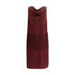 Bordeaux Silk Cocktail DressFerragamo’s Draped Dress is a refined contemporary reinterpretation of 1920s elegance. Made of a blend of silk chiffon, satin, and embroidery, it is distinguished by wide bands that wrap the silhouette harmoniously. The draped