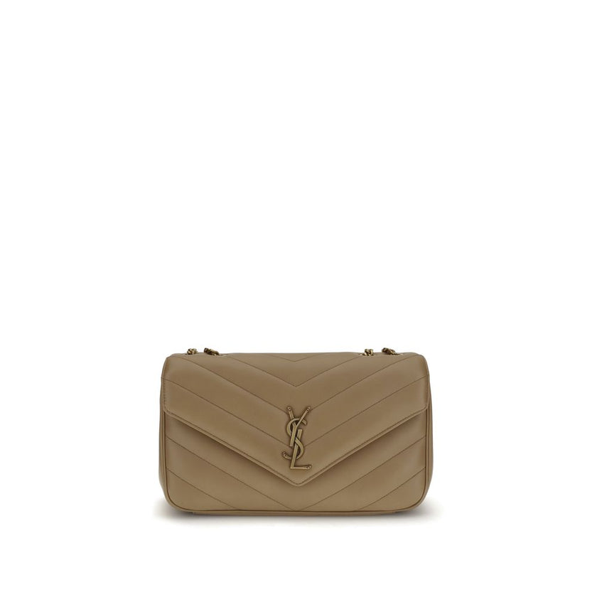 Beige Calf Leather Bos Taurus Shoulder BagThe LouLou Shoulder Bag by Saint Laurent is an icon of timeless elegance. Crafted with the unmistakable quilted design, it features a front closure with magnetic flap embellished with the brass logo applied on the