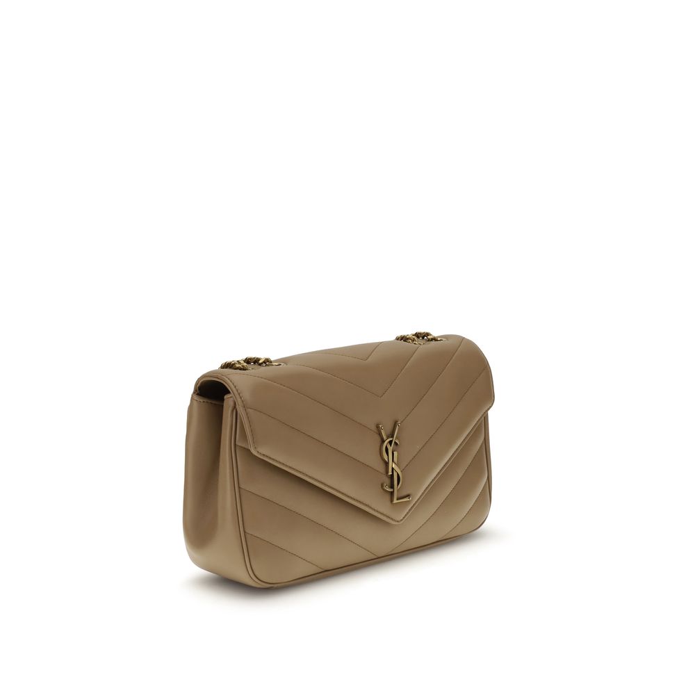 Beige Calf Leather Bos Taurus Shoulder BagThe LouLou Shoulder Bag by Saint Laurent is an icon of timeless elegance. Crafted with the unmistakable quilted design, it features a front closure with magnetic flap embellished with the brass logo applied on the