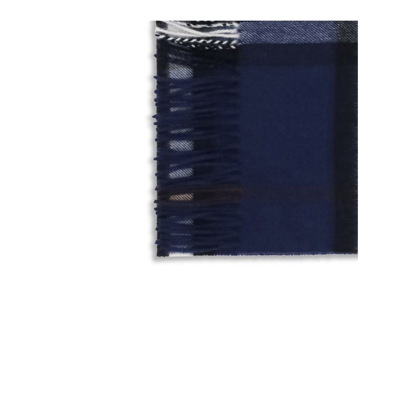 Blue Cashmere ScarfBurberry’s cashmere Check pattern Scarf is a timeless and iconic accessory. Made of soft cashmere, it features fringed profiles, frayed hems and the unmistakable Burberry Check pattern. Complemented by an internal logo label, it combine