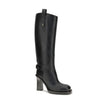 Black Calf Leather Bos Taurus High Heel BootsBurberry’s Cavalier High Boots, inspired by the brand’s equestrian tradition, are crafted in Italy from smooth calfskin. With a column silhouette that reaches to the knee, they feature side tabs, buckled ankle