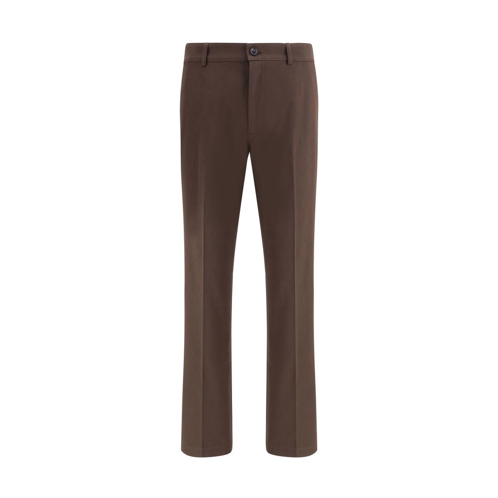 Brown Cotton Chino PantsBurberry’s cotton chino Pants reinterpret a wardrobe classic with iconic details from the house. Made of cotton twill with a slim fit, they feature a button and zipper closure, side pouch pockets and a buttoned welt pocket on the b