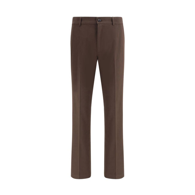 Brown Cotton Chino PantsBurberry’s cotton chino Pants reinterpret a wardrobe classic with iconic details from the house. Made of cotton twill with a slim fit, they feature a button and zipper closure, side pouch pockets and a buttoned welt pocket on the b