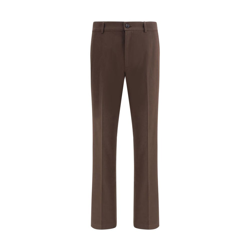 Brown Cotton Chino PantsBurberry’s cotton chino Pants reinterpret a wardrobe classic with iconic details from the house. Made of cotton twill with a slim fit, they feature a button and zipper closure, side pouch pockets and a buttoned welt pocket on the b