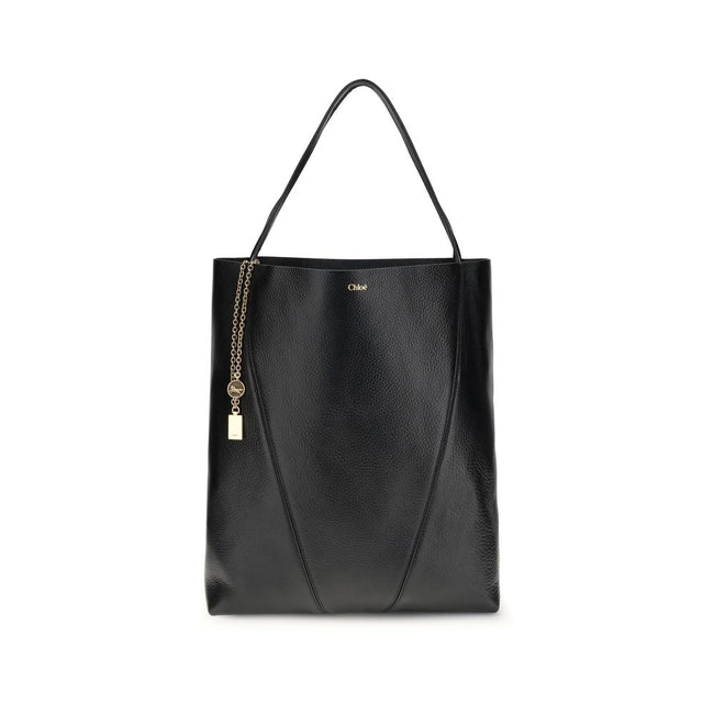 Black Calf Leather Bos Taurus Shoulder BagChloé’s Spin Large Tote Bag is crafted in glossy garnet cowhide and features a minimalist silhouette with graphic and elegant lines. A distinctive detail is the hanging chain with Chloé medals and the Horse emblem