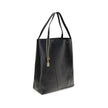 Black Calf Leather Bos Taurus Shoulder BagChloé’s Spin Large Tote Bag is crafted in glossy garnet cowhide and features a minimalist silhouette with graphic and elegant lines. A distinctive detail is the hanging chain with Chloé medals and the Horse emblem