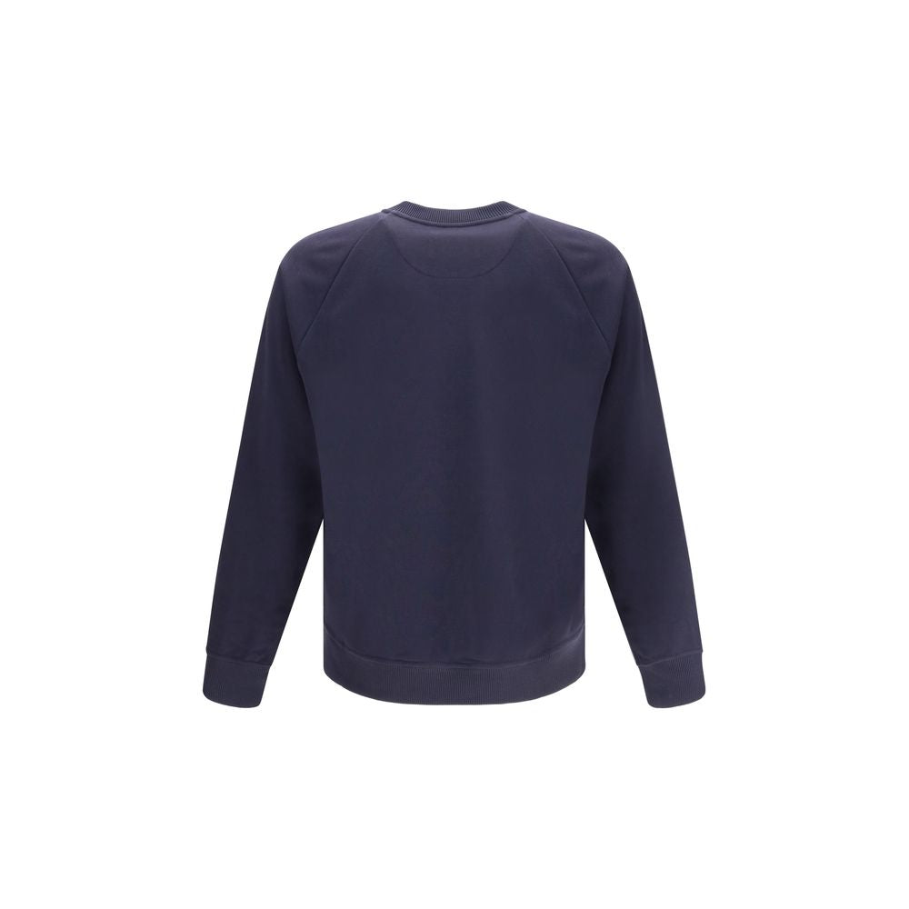 Blue Cotton SweatshirtFendi’s jersey Sweatshirt combines comfort and style in a contemporary design. Featuring a ribbed crew neck, hem and cuffs, it has two practical front welt pockets and a logo ball on the front, an iconic detail that signs the garment