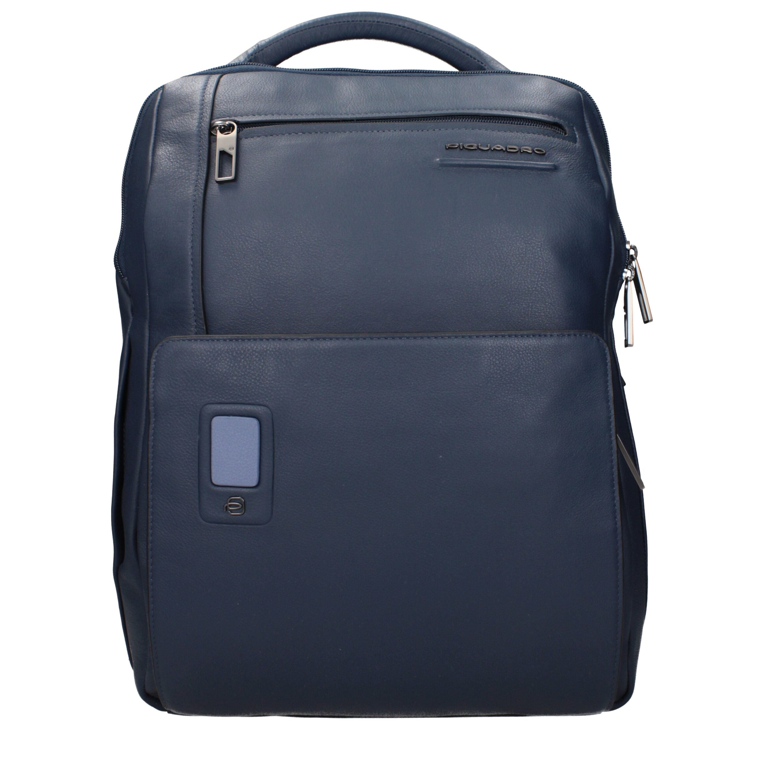 Blauer Lederrucksack mit iPad-Hülle von Piquadro