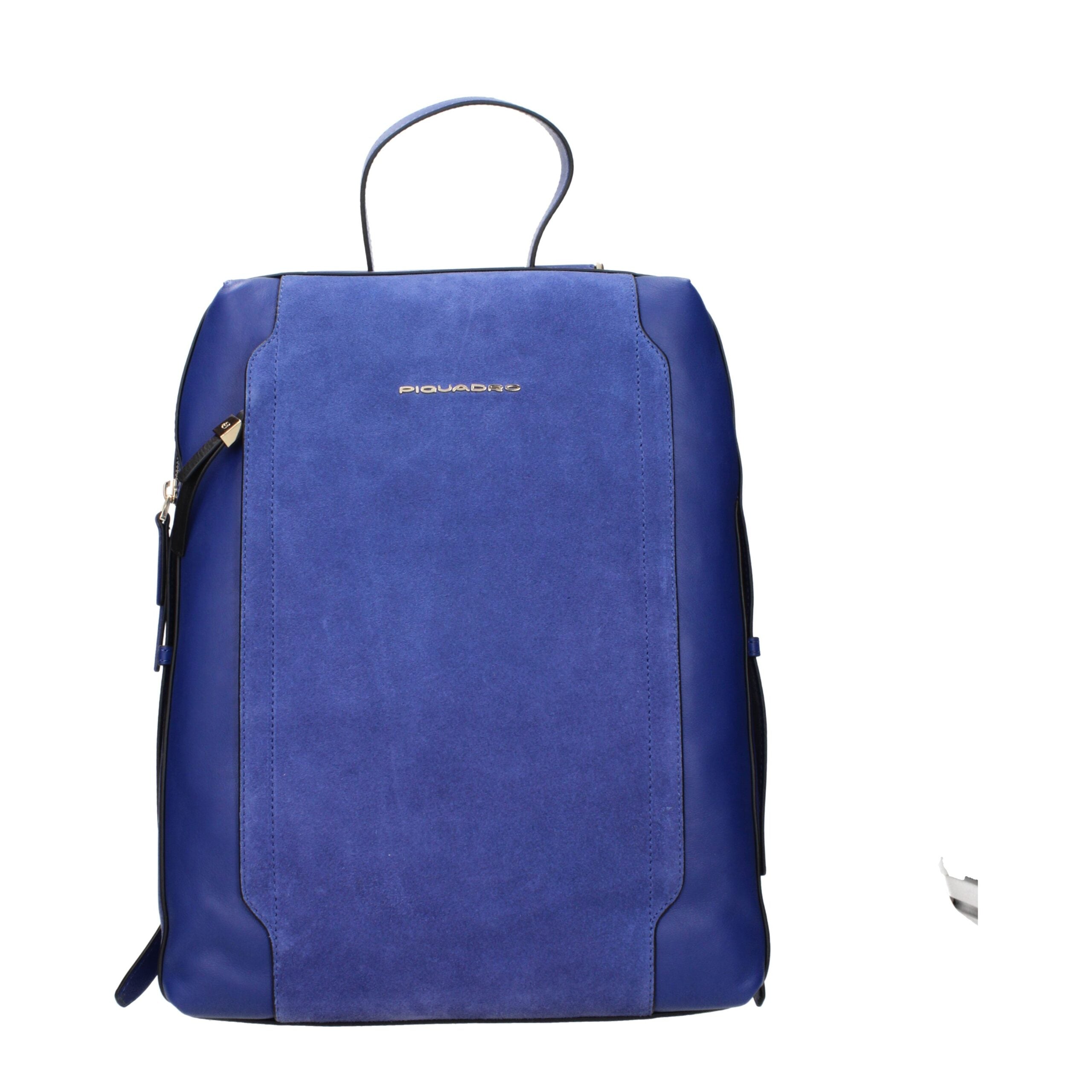 Blauer Lederrucksack mit Vintage-Effekt von Piquadro