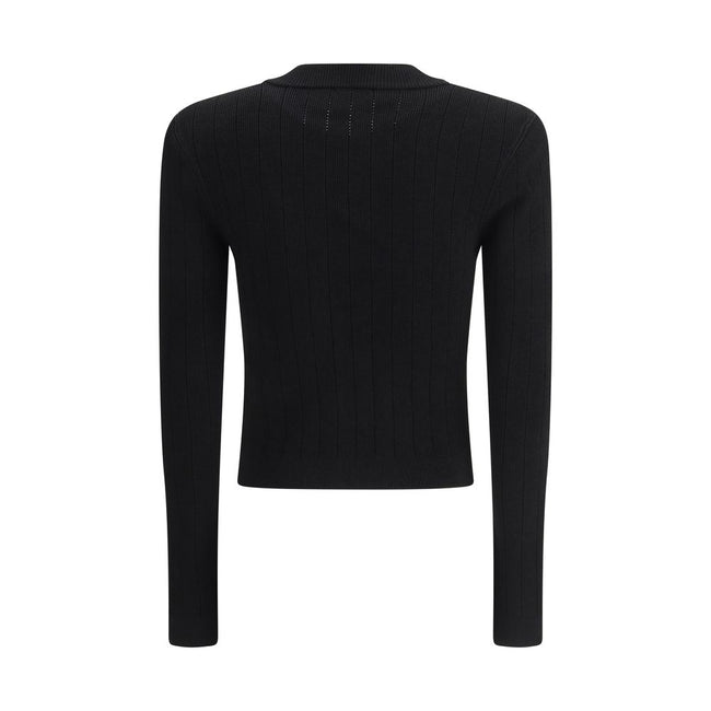 Black Viscose CardiganCardigan by Balmain, cropped design, v-neck on front, closure by embossed buttons, close fit, monochrome pattern. Season: AW25 Fit: Slim Composition: 83% Viscose 17% Polyester MADE IN FRANCEBlack Viscose Cardigan${tagsBalmainAulae Ca