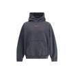 Gray Cotton SweatshirtBalenciaga’s hooded Sweatshirt combines comfort and contemporary style. Featuring an embroidered logo on the front, it features a practical kangaroo pocket, ribbed cuffs and hem ensuring a snug, finished fit. An iconic garment for an