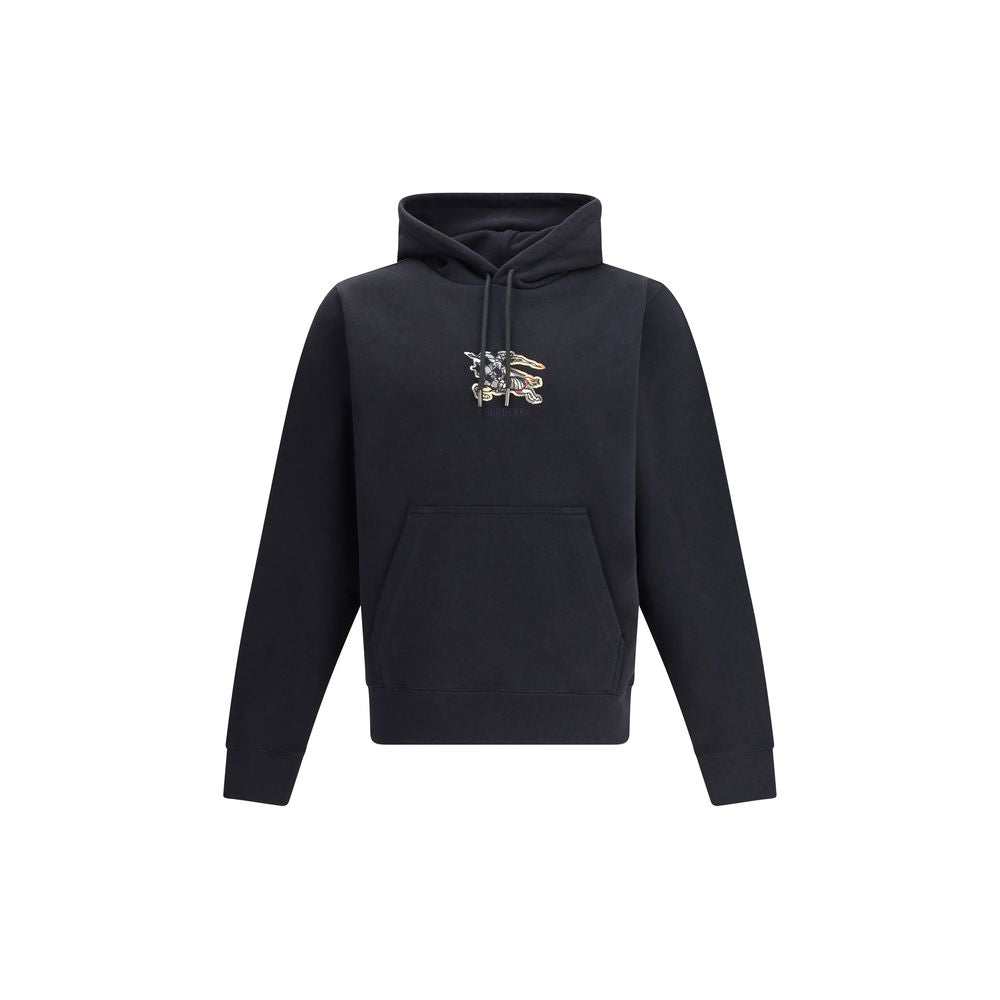 Black Cotton SweatshirtBurberry’s EKD Hoodie combines comfort and sophistication in a distinctive design. Made of lightweight terry-effect cotton with a slim fit, it is embellished with the logo and iconic Equestrian Knight Design embroidered on a sandy b