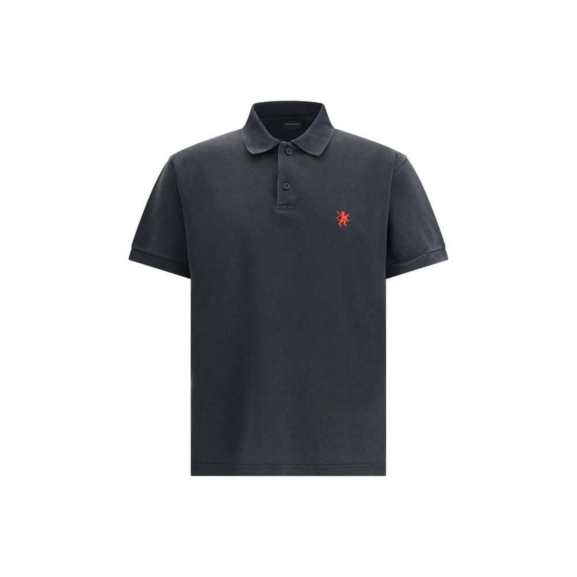 Black Cotton Polo ShirtBalenciaga’s cotton polo shirt reinterprets a wardrobe classic with the brand’s sharp, essential style. Featuring a classic collar with a two-button closure, it has short sleeves with cuffs and an embroidered logo on the chest for a