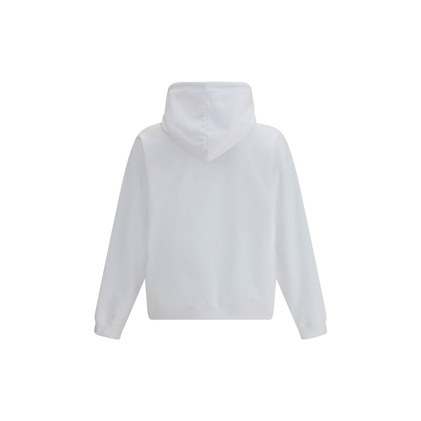White Cotton SweatshirtThe DsQuared2 Hoodie features a fresh and modern design. The adjustable drawstring hood ensures a customizable fit, while the logo and design printed on the front give the garment a distinctive identity. Perfect for those seeking a