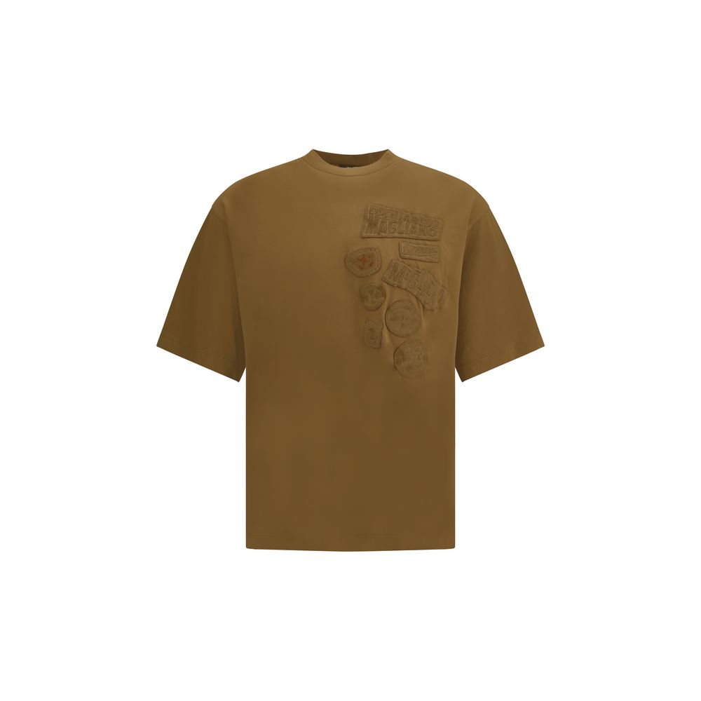 Brown Cotton T-ShirtDsquared2’s embroidered patches T-Shirt combines casual style with striking decorative details. Made of soft cotton, it features a ribbed crew neck that defines its classic line. The real star of the garment is the front enriched with