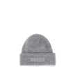 Gros Grain Ribbed BeanieThe Gros Grain Ribbed Beanie by Jacquemus combines style and functionality. The adjustable fit ensures comfort, while the contrasting folded brim and tone-on-tone gros-grain logo embroidered on the front complete the design with a