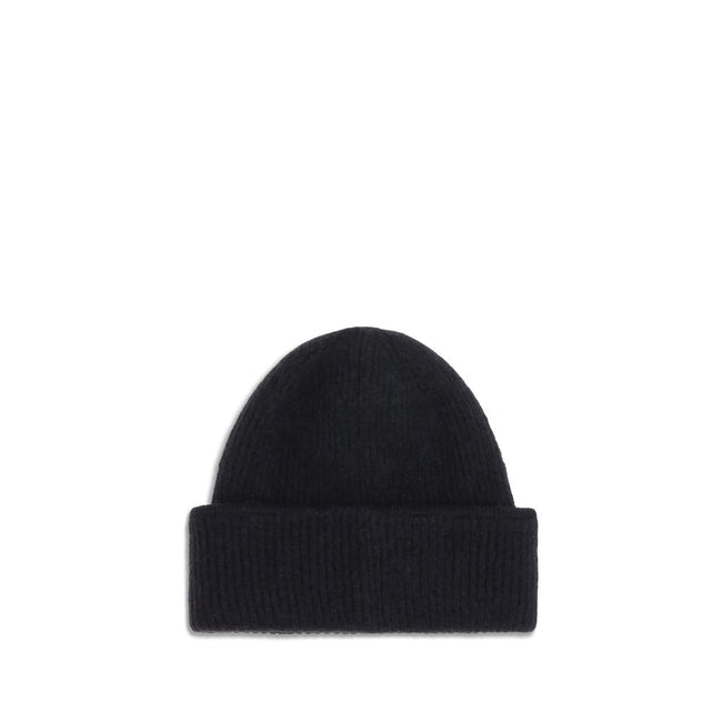 Black Alpaca Vicugna Pacos BeanieThe Gros Grain Ribbed Beanie by Jacquemus combines style and functionality. The adjustable fit ensures comfort, while the contrasting folded brim and tone-on-tone gros-grain logo embroidered on the front complete the desig