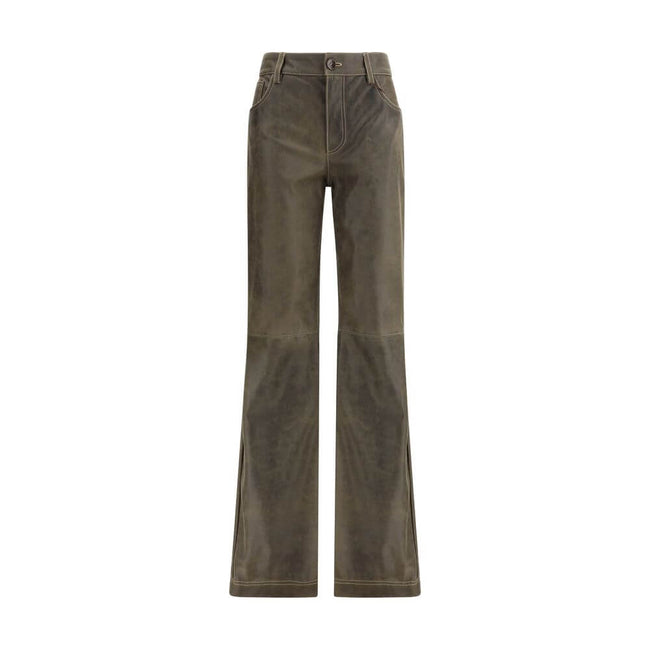 Brown Leather PantsEtro’s leather Pants feature a straight style with a mid-rise waist that ensures a comfortable and modern fit. The zip-and-button front closure ensures practicality and security, while the five-pocket design adds a classic and functiona