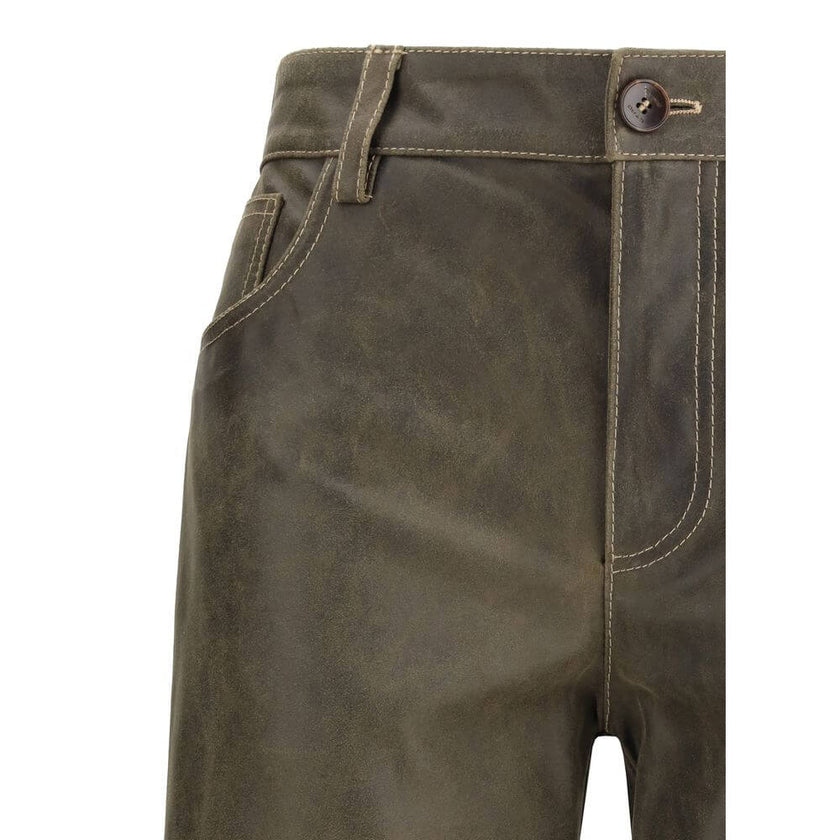 Brown Leather PantsEtro’s leather Pants feature a straight style with a mid-rise waist that ensures a comfortable and modern fit. The zip-and-button front closure ensures practicality and security, while the five-pocket design adds a classic and functiona