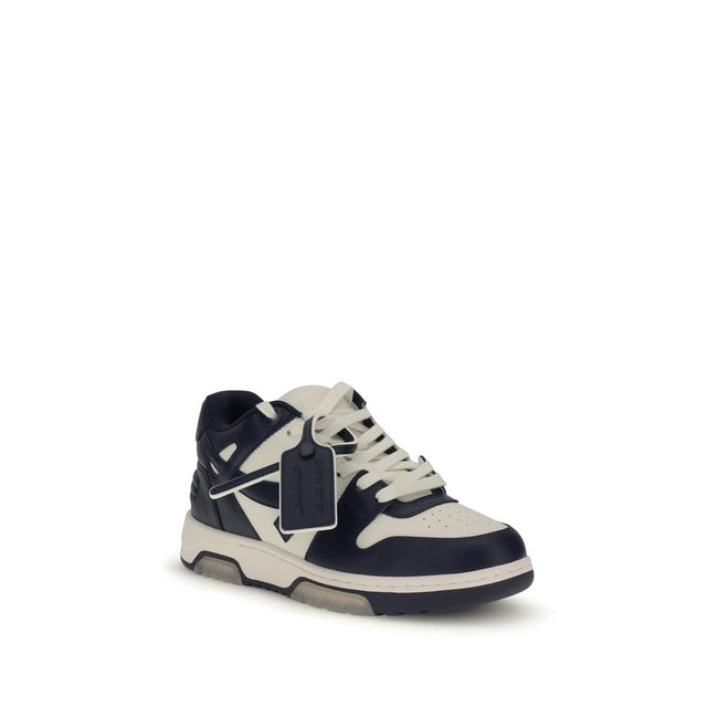 Blue Rubber Athletic SneakersOff-White’s Out of Office Sneakers feature a perforated round toe that offers breathability and comfort. The flat sole provides stability, while the iconic embossed Arrow logo on the side panel adds a distinctive touch to the