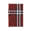 Red Wool ScarfThe Reversible Check wool and silk Scarf by Burberry is crafted in lightweight wool and silk muslin. The iconic Burberry Check pattern in this season’s Oxblood and Post Red shades adds a sophisticated, distinctive touch. Its rectangular shap