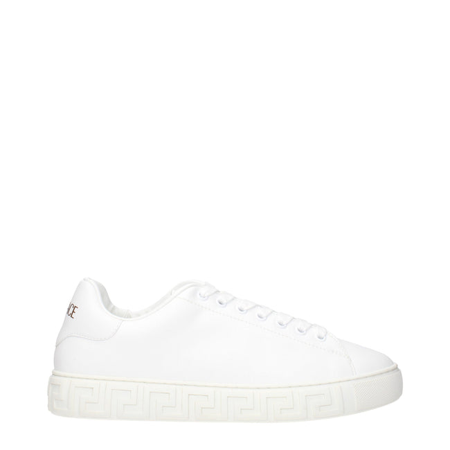 White Leather Low Top SneakersDescription: The product with MPN 10144601A096081W010 and code F84519 leather in white is a sneakers designed by Versace. It has features like front logo, back logo.White Leather Low Top Sneakers${tagsVersaceAulae White Leath